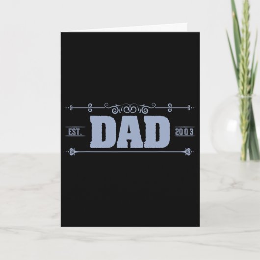 Vater Est. 2003 Daddy Vatertag Karte (Vorderseite)