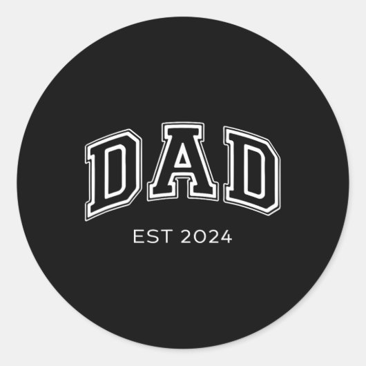 Vater Est. 2024 Daddy Expect Ba Runder Aufkleber (Vorderseite)
