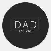 Vater Est. 2025 erwarten Baby 2025, Vater 2025 New Runder Aufkleber (Vorderseite)