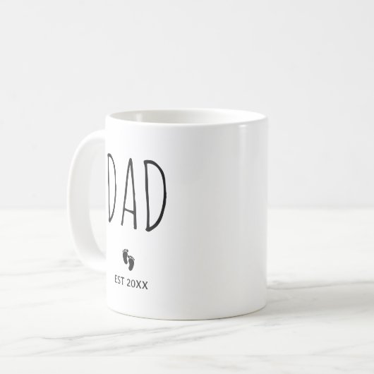 Vater Est. 2025 Erwarten Baby New Dad erstes Mal V Kaffeetasse (Vorderseite Links)