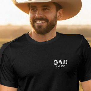 Vater Est 2025 Fettgedruckter Text T-Shirt