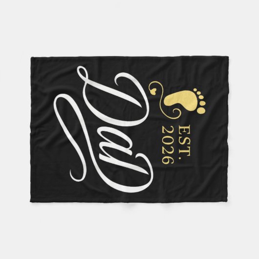 Vater Est 2026 - Erstmalige Kinderdusche Fleecedecke (Vorderseite (Horizontal))