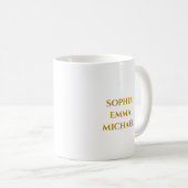 Vater Est. Datum mit Kindernamen Gold-Script Kaffeetasse (VorderseiteRechts)