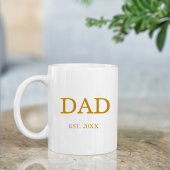 Vater Est. Datum mit Kindernamen Gold-Script Kaffeetasse