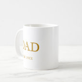 Vater Est. Datum mit Kindernamen Gold-Script Kaffeetasse (Vorderseite Links)