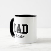 "Vater - est. Datum" Neues Geschenk Tasse (Vorderseite Links)