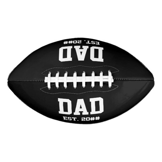 Vater Est. Etabliertes Schwarz-Weiß-Jahr Football (Vorderseite)