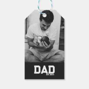 Vater Est Foto Schwarz & Weiß Jahr Vatertag Geschenkanhänger