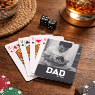 Vater Est Foto Schwarz & Weiß Jahr Vatertag Spielkarten