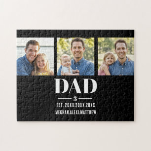 Vater Est. Jahr Name Zahl Fett Schrift 3 Foto Puzzle