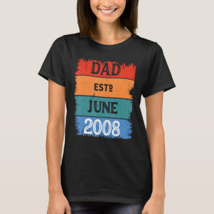 Vater Est Jun 2008 Proud Papa Opa Best Daddy Leg T-Shirt