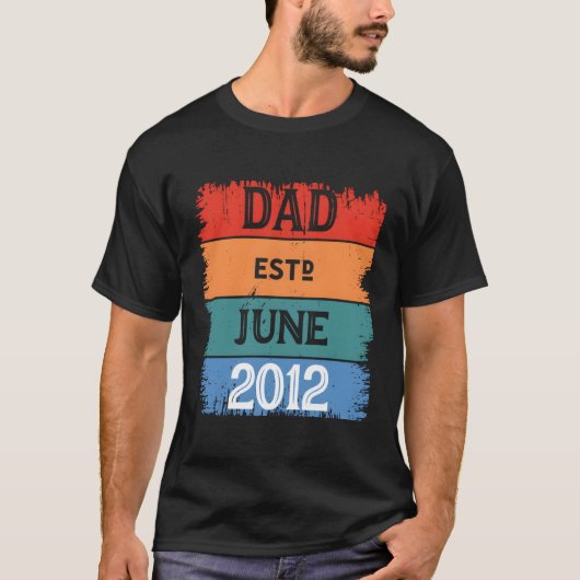 Vater Est Jun 2012 Proud Papa Opa Best Daddy Leg T-Shirt (Vorderseite)