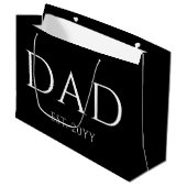 Vater Est Modern New Daddy zum Vater geworben Große Geschenktüte (Vorderseite Schrägansicht)