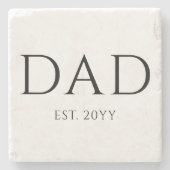 Vater Est Modern New Daddy zum Vater geworben Steinuntersetzer (Vorderseite)