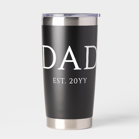 Vater Est Modern New Daddy zum Vater geworben Thermobecher (Links)