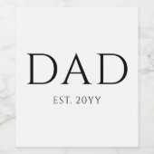 Vater Est Modern New Daddy zum Vater geworben Weinetikett (Einzelnes Label)