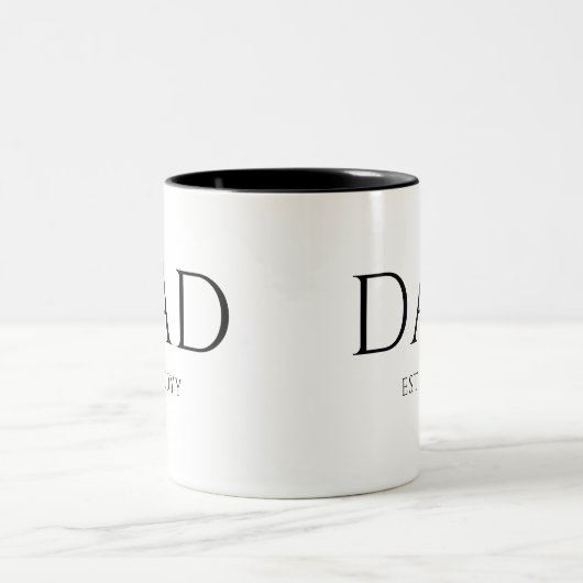 Vater Est Modern New Daddy zum Vater geworben Zweifarbige Tasse (Mittel)