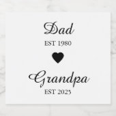 Vater est. & Opa est. - Geschenk für ein benutzerd Bierflaschenetikett (Einzelnes Label)