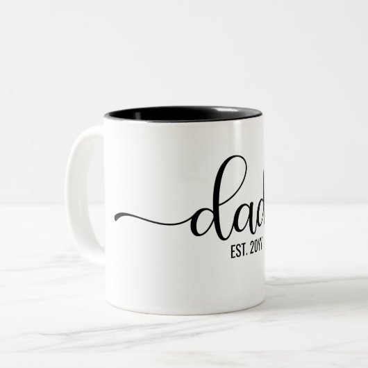 Vater Est, Papa wird sein | Elegante Geschenke aus Zweifarbige Tasse (Vorderseite Links)