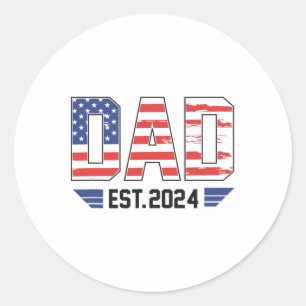Vater Est. Vom 4. Juli mit US-Flagge zu erwarten Runder Aufkleber