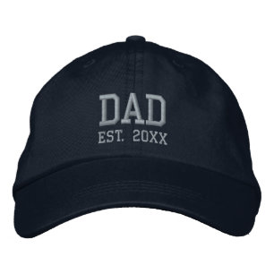 Vater Est. Vorlage für hellblauen Text Bestickte Baseballkappe