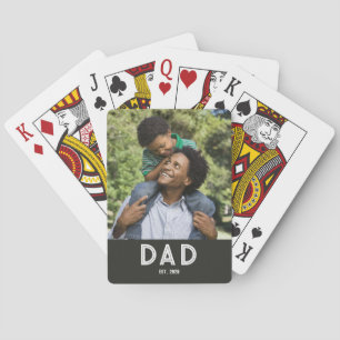 Vater Established Black Foto-Geschenk zum Vatertag Spielkarten