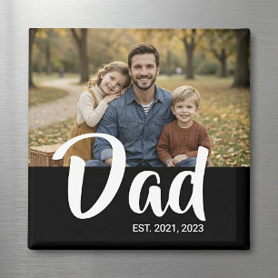 Vater Established Foto Vatertag Magnet