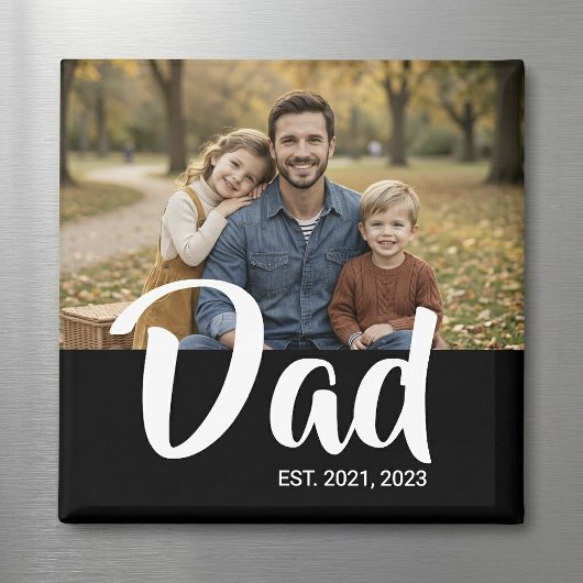 Vater Established Foto Vatertag Magnet