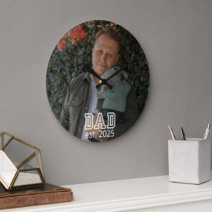 Vater Etabliert Benutzerdefiniertes Jahr Foto Vate Große Wanduhr