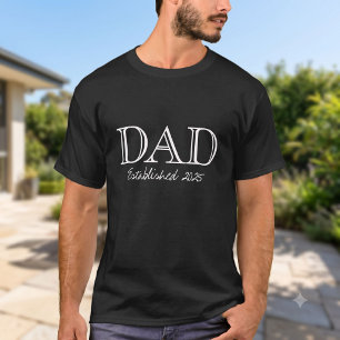 Vater etabliert fett weißer Text Schwarz T-Shirt