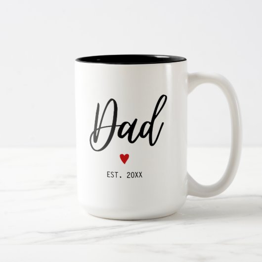 Vater etabliert Modernes Minimalistisch Zweifarbige Tasse (Rechts)
