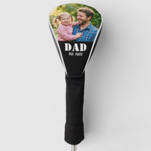 Vater etablierte einfache schwarze Typografie Golf Headcover