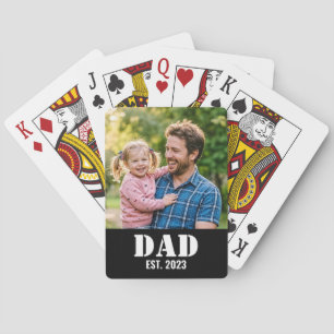 Vater etablierte einfache schwarze Typografie Spielkarten
