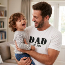 Vater etablierte einfache schwarze Typografie weiß