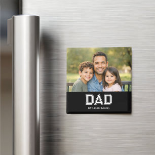 Vater etablierte Foto Moderne Typografie Geschenk Magnet