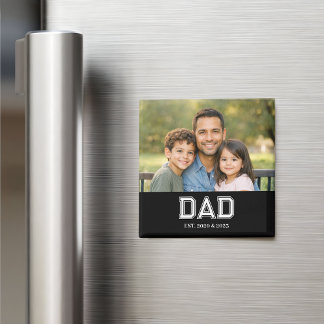 Vater etablierte Foto Moderne Typografie Geschenk Magnet