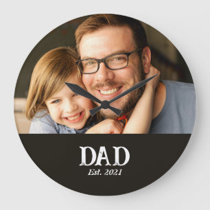 Vater etablierte Foto Vatertagsgeschenk Große Wanduhr