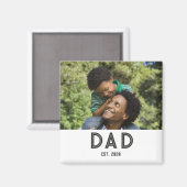 Vater Etablierte Fotogeschenk Vatertag Magnet (Vorderseite/Rückseite)