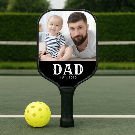 Vater etablierte lustige Typografie Foto Pickleball Schläger