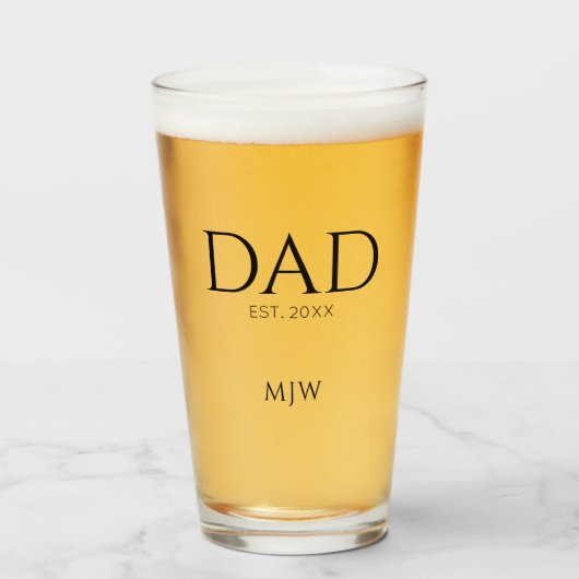 Vater Etablierte Monogramm Initiale Glas (Vorne (Gefüllt))