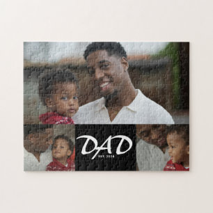Vater etablierte Schrift Schwarz 3 Foto Puzzle