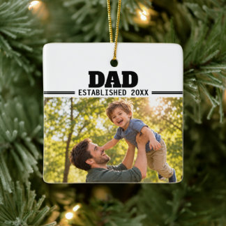 Vater etablierte Vaterschaftsfoto-Geschenk Keramikornament