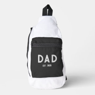 Vater Etabliertes Jahr Weißer Text Einfache Typogr Crossbody Bag