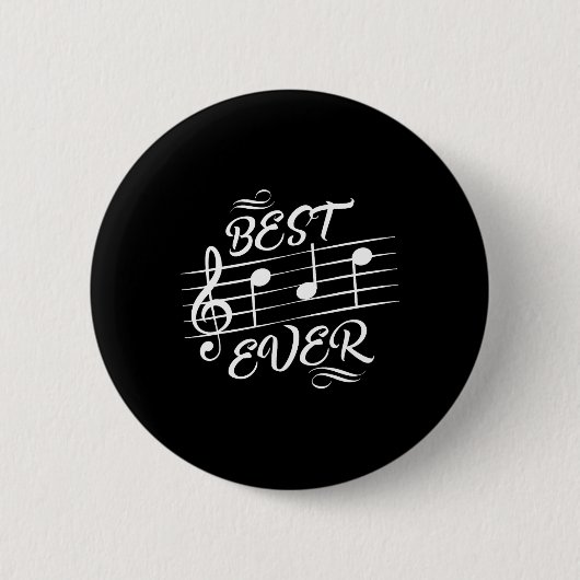Vater Ever Musiknotens Musiker Vatertag Button (Vorderseite)