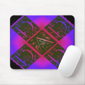 Vater Extravagant Typografie Muster Schwarz & Lila Mousepad (Mit Mouse)