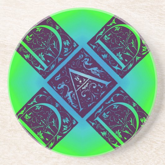 Vater Extravaganter Text Blau und Grün Untersetzer (Vorne)