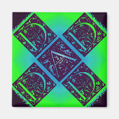 Vater Extravaganter Text Grün Blau Hintergrund Magnet (Vorne)