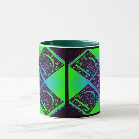 Vater Extravaganter Text Grün Blau Hintergrund Tasse (Zentrum)