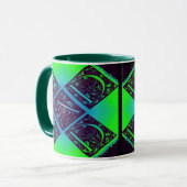 Vater Extravaganter Text Grün Blau Hintergrund Tasse (Vorderseite Links)