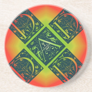 Vater Extravaganter Text Orange und Gelb Untersetz Getränkeuntersetzer